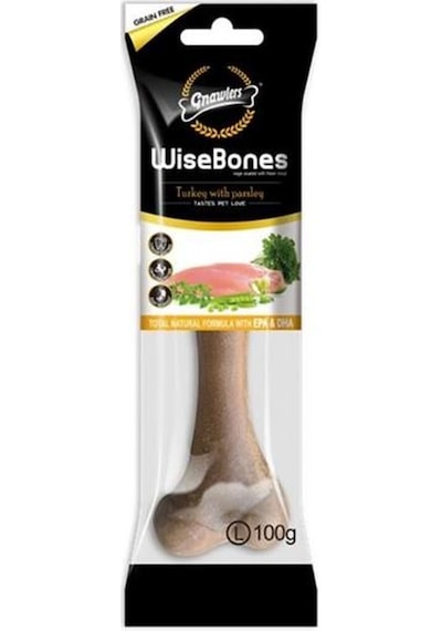 Gnawlers Wise Bone Hindi Ve Maydonozlu Köpek Ödül Kemiği 100gr L
