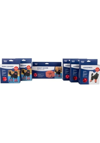 Show Tech Polka Dots Kırmızı Puantiyeli Orta Boy Poodle İçin Paça Tüyü Koruyucu Kılıf 4'lü Set Kırmızı