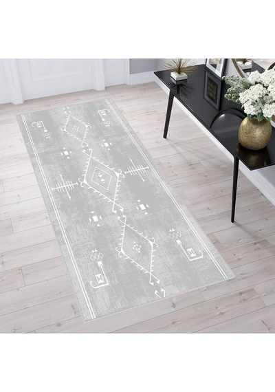 Rovigo Home Dijital Baskı Yıkanabilir Kaymaz Taban Salon Halısı RVG1605 Çok Renkli