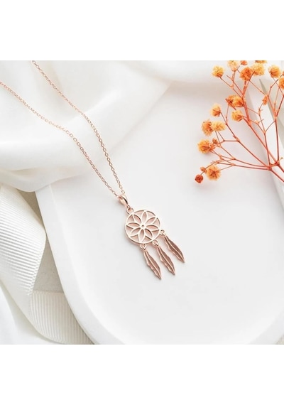 Vaoov 925 Ayar Gümüş Rüya Kapanı Kolye Rose