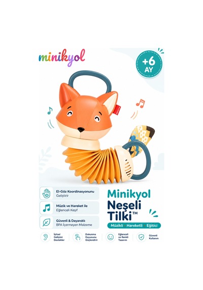 Kıpır Tilki Esnek Akordeon Gövdeli Duyusal Bebek Aktivite Ve Kavrama Oyuncağı
