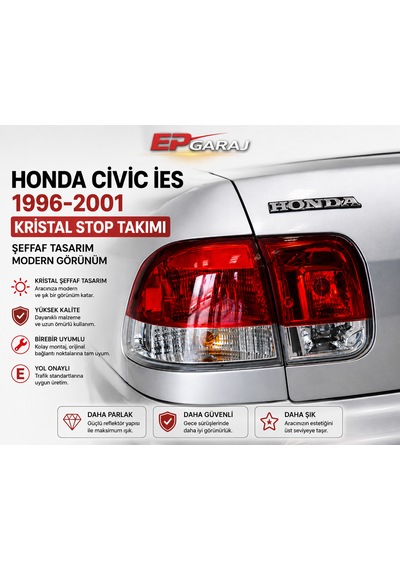 Honda Cıvıc İes 1996-2001 Uyumlu Kristal Stop Takımı 4 Parça