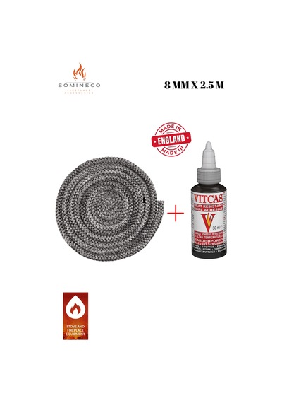 Ithal Yanmaz Soba Şömine Fitili 8 Mm X 2.5m Fermit Yapıştırıcı 17