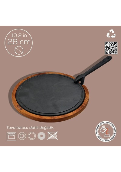 Lava Sıcak Servis Plaka Yuvarlak Ahşap Stand 26 Cm Diğer