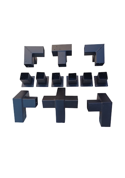 15 Pergola Çardak 8x8cm Montaj Seti Demir Bağlantı Gölgelik Ev