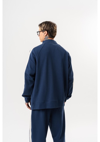Respire Erkek Ffb Şerit Detaylı Dik Yaka Doubleface Zip Oversize Sweatshirt Lacivert