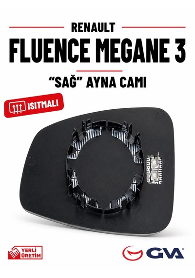 Renault Fluence Megane 3 Sağ Isıtmalı Ayna Camı 963651913r