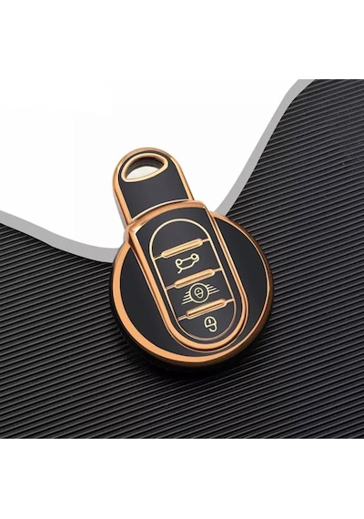 Gma Keys Lüx Mini Cooper Countryman Nano Anahtar Kılıfı Siyah Gold Altın Renk 1.ci Kalite