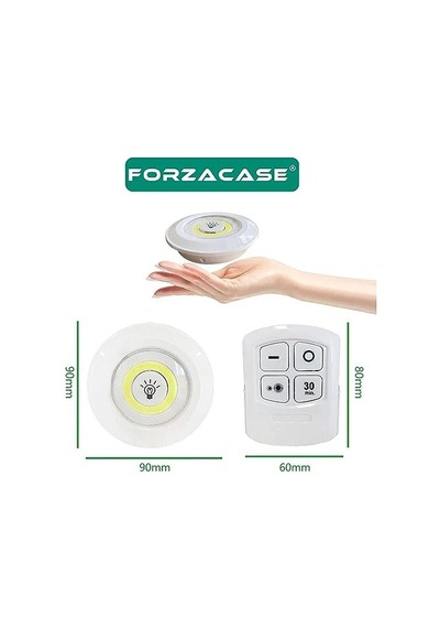 Uzaktan Kumandalı 3 Lü Spot Led Lamba Kablosuz Pilli Işıldak Dolap Işığı Mutfak Rafı Işığı - Fc086 Çok Renkli