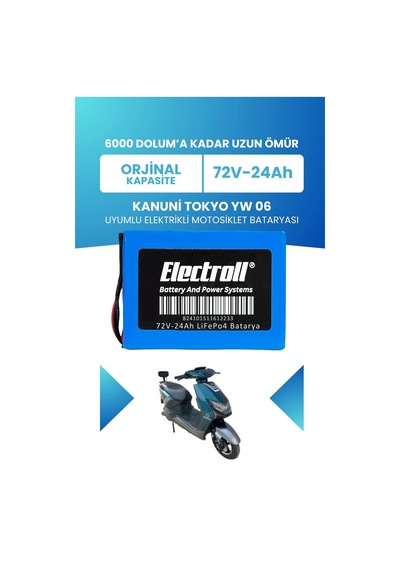 Kanuni Tokyo Yw 06 Batarya Standart Kapasite Lifepo4 72v 24ah Elektrikli Motosiklet Bataryası