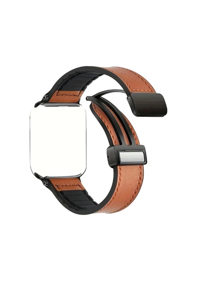 Piili Apple Watch Uyumlu 42 - 44 - 45 - 46 - 49 Mm Vintage Leather Apple Watch Uyumlu Kayışı Kahverengi