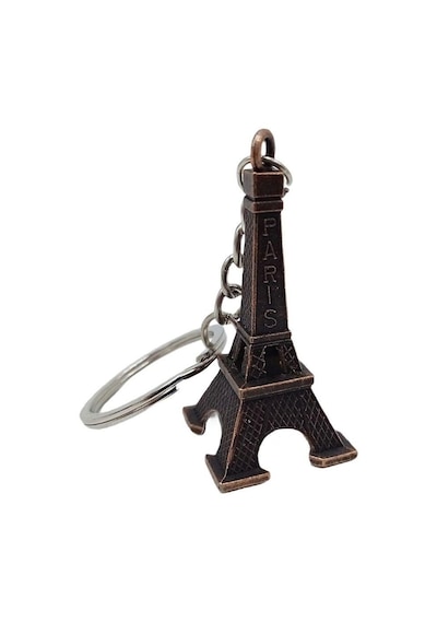 Paris Eyfel Kulesi 3D Metal Anahtarlık Bronz