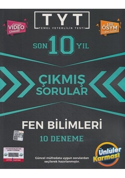 TYT Fen Bilimleri Karması Tıpkı Basım 10 Deneme- Ünlüler Karması