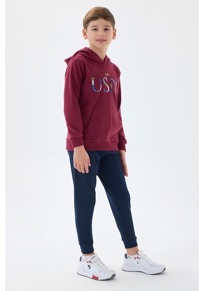 U.S. Polo Assn. U.s. Polo Assn Erkek Çocuk Bordo Eşofman Takımı Us1518-c-v1 Bordo