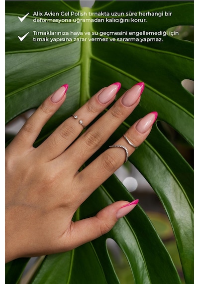 Alix Avien Uv Kalıcı Neon Pembe Jel Oje 14 Gel Polish 12 Ml