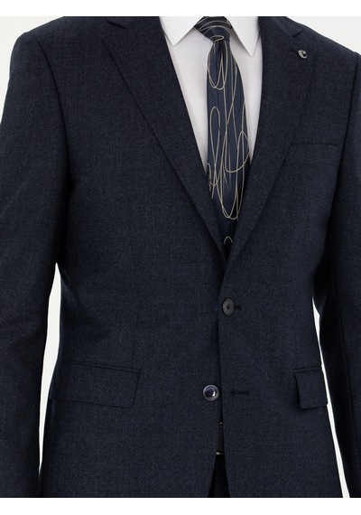 Cacharel Lacivert Slim Fit Yün Takım Elbise