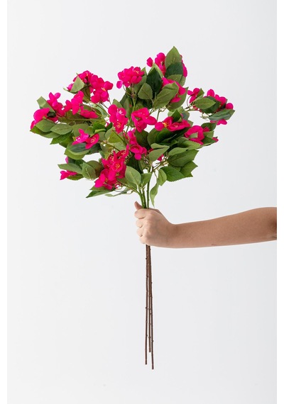 Yapay Lux Menekşe Dalı Fuşya 80 Cm 5 Yaprak Fuşya