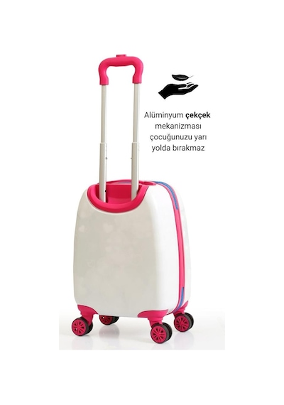 G&d Polo Suitcase Gedox Kids Pembe Beyaz Unicorn Desenli Kız Çocuk Valizi 152
