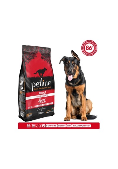 Petline High Energy Kuzu Etli Yetişkin Köpek Maması 12 KG
