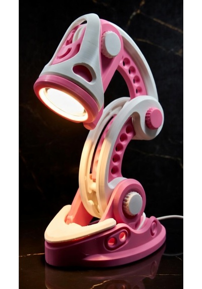 Retro-futuristik Hareketli Masa Lambası 3d Yazıcı Baskı Özel Tasarım Ofis Ve Gamer Aydınlatma Pembe