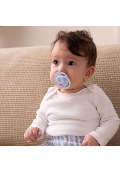 Wee Baby Pure Yuvarlak Uçlu Kauçuk Emzik No:2 Mavi 6-18 Ay