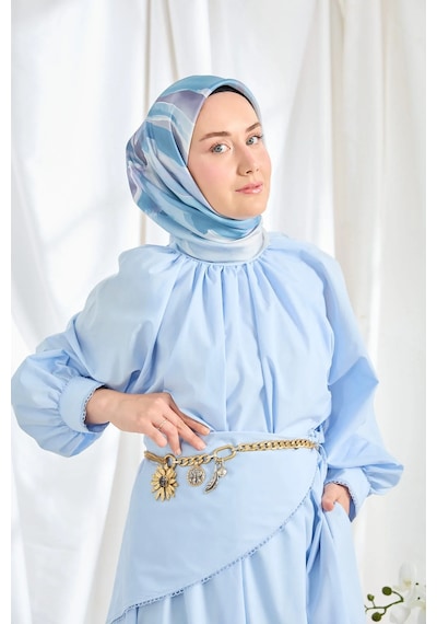 Silk Home %100 Twill İpek Eşarp S545 Bebe Mavisi