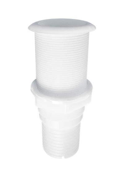 Thru-Hull Threaded 1 ½". W/Hose Barb 38mm. L.87mm.White