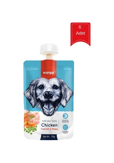 Wanpy Tavuk Etli Ve Havuçlu Ezme Köpek Ödül Maması 90 Gr X 6 Adet