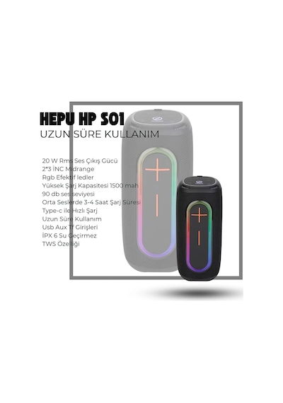 Hepu Hp-s01 20w Taşınabilir Kablosuz Bluetooth Hoparlör