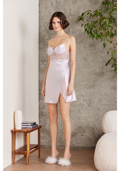 Pierre Cardin Saten Gecelik Sabahlık Pijama Takım Şort Takım 6'lı Gelin Çeyiz Seti - 6000 001
