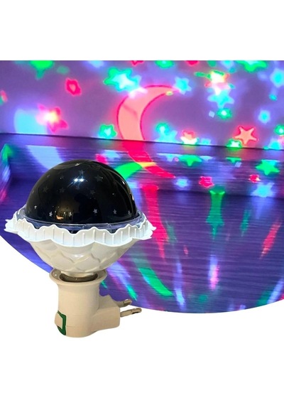Kristal Gökyüzü Modlu Yıldızlı Hareketli 360 Derece Dönen Kristal Led Ampül 5468 Çok Renkli 02201082