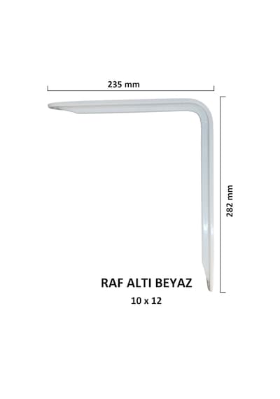 Metal Boyalı Lüx Beyaz Raf Altı 10x12 - (2 Adet)