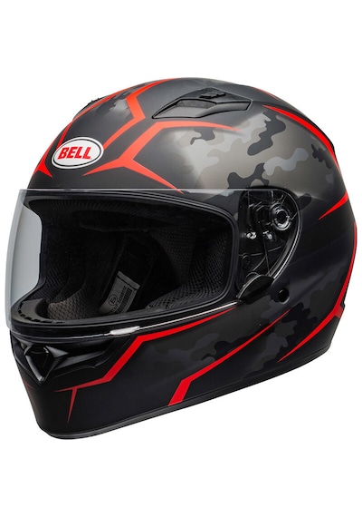 Bell Qualıfıer Tealth Camo Matte Black-red Motorcu Kaskı Gri - Kırmızı - Mat Siyah