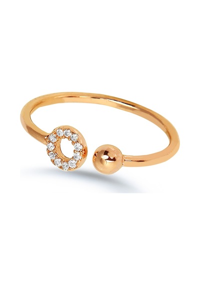 Kuyumcudukkani Taşlı Yuvarlak Free Size Yüzük-10331-r-w Rose Gold