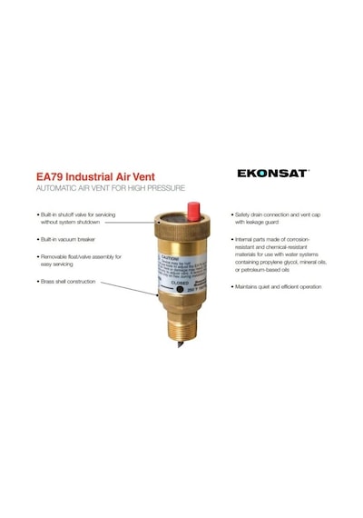 Honeywell Ea79a1004 Otomatik Hava Purjörü / Air Vent 3/4 X 1/2 Pirinç Hvac Hava Tahliye & Vakum Kırıcı