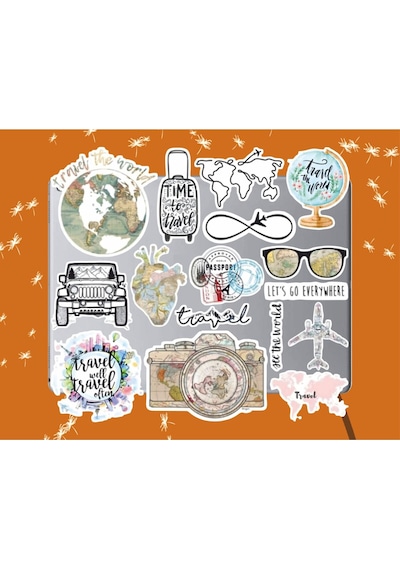 Travel Seri 1 Sticker Seti Laptop Ajanda Notebook Tablet Telefon Defter Etiket Bullet Journal Diğer