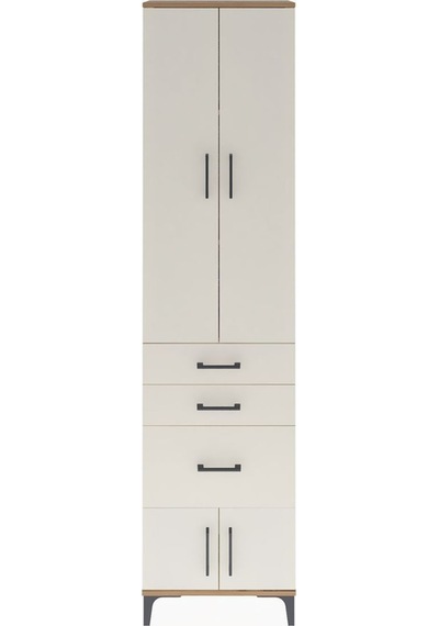 Arges Dolap 3 Raflı 3 Çekmeceli 4 Kapaklı 60x30x243 Çam-aytaşı Çam