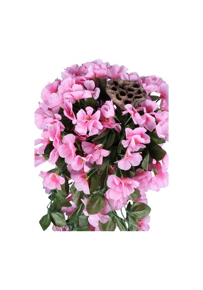 Yapay Çiçek Sitesi Kabak Saksıda Sarkan Sakura Ağacı 55 Cm Pembe