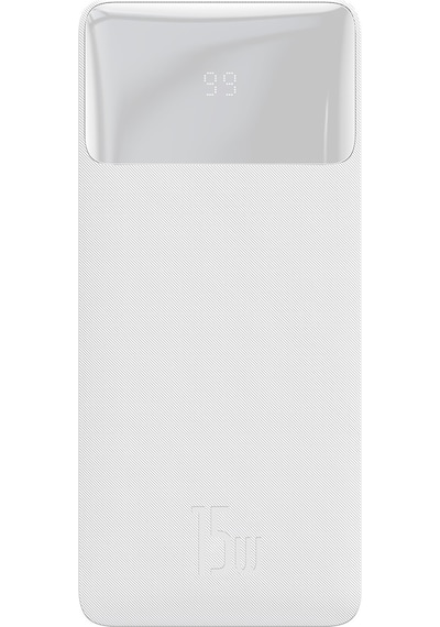 Baseus Bipow Overseas Edition Dijital Ekranlı 15 W 10000 mAh Powerbank Beyaz