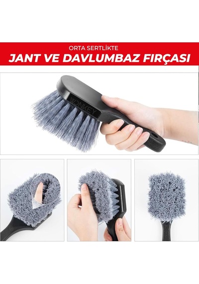 Wonkey - Jant Ve Davlumbaz Temizleme Fırçası, Yumuşak Kıllı Jant Temizleme Fırçası - Lastik Ve Jant Fırçası Diğer