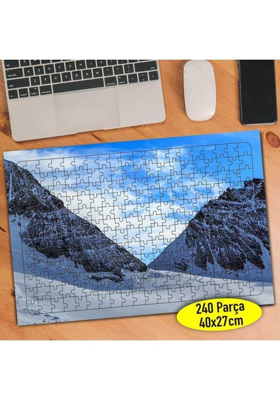 İsviçre Karlı Dağ Doğa Manzarası 240 Parça Puzzle Yapboz-6184943