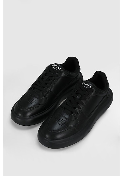 Lufian Mateas Erkek Deri Sneaker Ayakkabı Siyah Beyaz