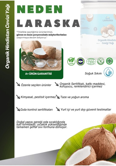 Organik Hindistan Cevizi Yağı 150ml Soğuk Sıkım - Organic Coconut Oil 150 ML