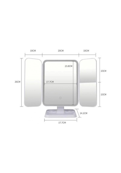 Siyah Renkli 2 Kapaklı,3 Farklı Dokunmatik Led Ayarlı Usb Şarj İle Şarj Olabilen Makyaj Aynası Bx40