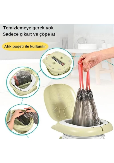Cat Potty Katlanabilir Çocuk Tuvaleti, Çok Fonksiyonlu Taşınabilir Alıştırma Lazımlığı Yeşil
