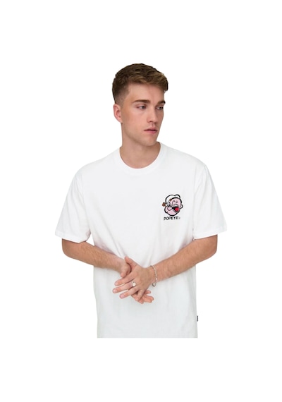Only Erkek Popeye Regular Kısa Kollu Tişört 22029521 Beyaz
