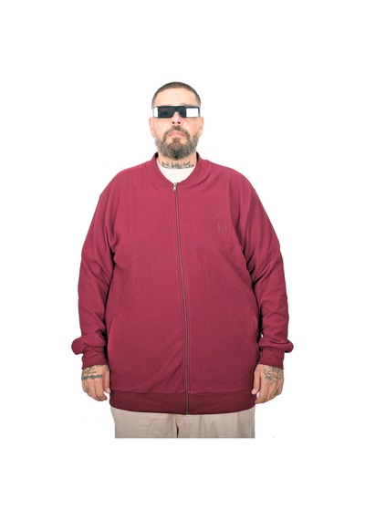 Mode Xl Büyük Beden Hırka Fermuarlı U25824 Bordo Bordo