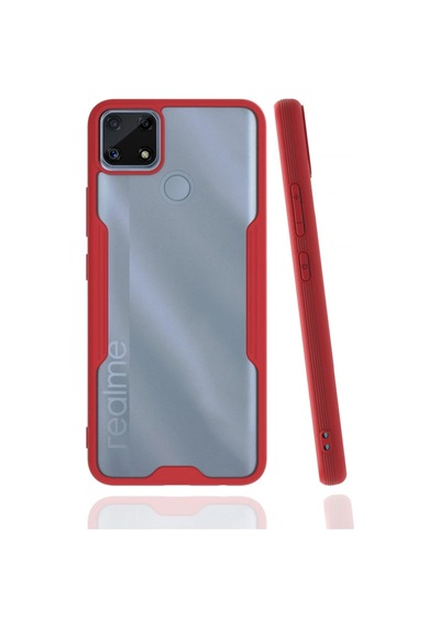 Uryport Realme C25 Kılıf Platin Silikon - Kırmızı
