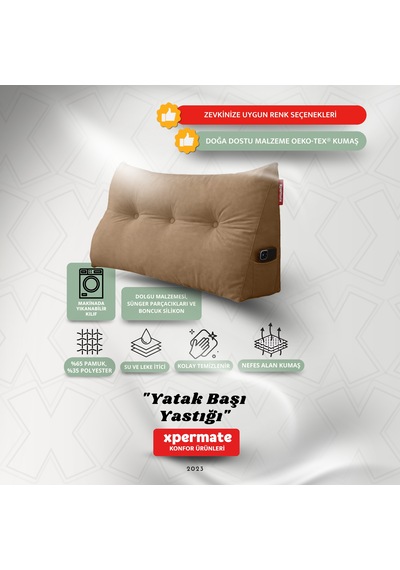 Yatak Başı Yastığı Sırt Ve Bel Destek Yastığı 120 Cm Kahverengi