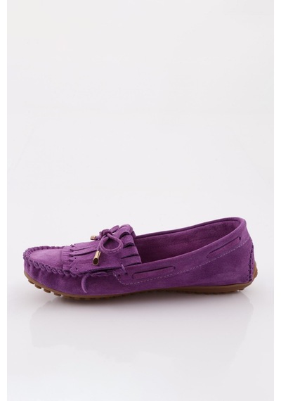 Dgn K118 Kadin Püskül Detayli Loafer Ayakkabi K118-1774-R1270 Mor